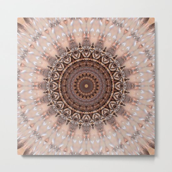 Mandala romantic pink Metal Print