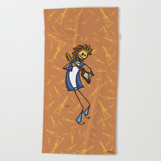 Guitarist funny Beach Towel