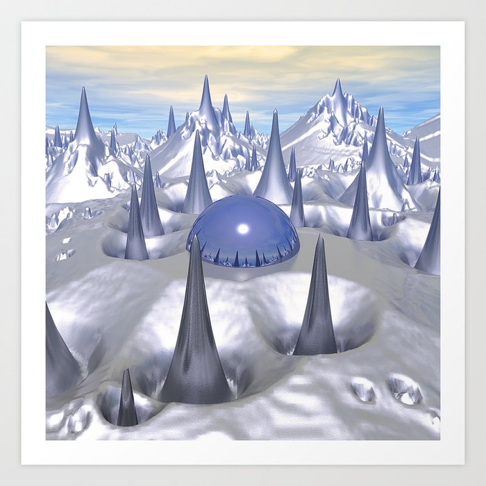 Science Fiction Landscape Art Print By Perkinsdesigns