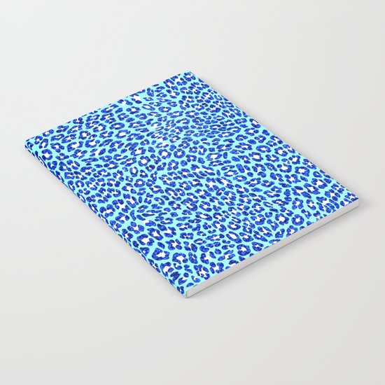 Blue Glitter Cheetah Print Notebook
