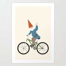 biker gnome Art Print