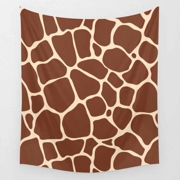Dark Brown Giraffe Skin - Wild Animal Wall Tapestry