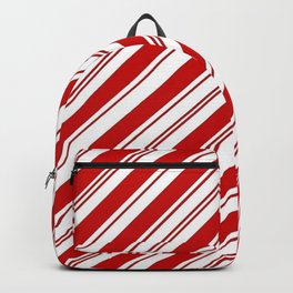 winter holiday xmas red white striped peppermint candy cane Backpack