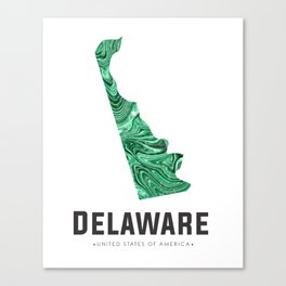 Delaware - State Map Art - Abstract Map - Green Canvas Print