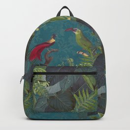 Birds Of Jungle Backpack | Vintage, Birdofparadise, Red, Hawaii, Green, Urbanjungle, Tropical, Nature, Outdoor, Bird 