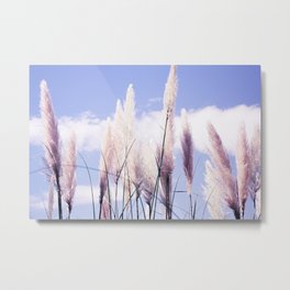 Pampas Grass, Blue Sky, Peaceful Nature Print | Monaco travel photography | Fine art print Metal Print | Digital, Violet, Color, Nature, Dreamy, Pampas, Peaceful, Blue, Sky, Photo 