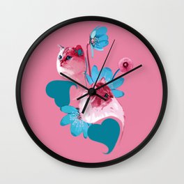 Pink Cats Wall Clock