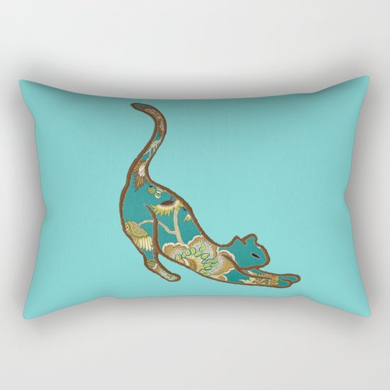 I love you Kitten in Blue-Green Rectangular Pillow