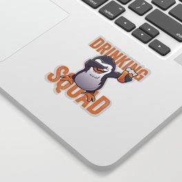 Dabbing Penguin Drinking Squad Sticker