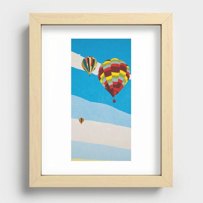 Three Hot Air Balloons Recessed Framed Print