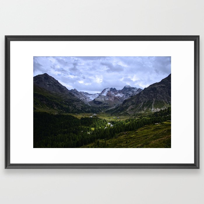 Mountains and lakes Framed Art Print