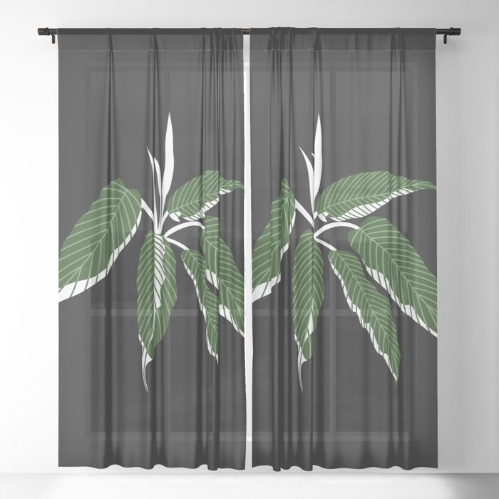 Universal trend bold vector palms   Sheer Curtain