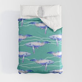 Whales among waves  Comforter