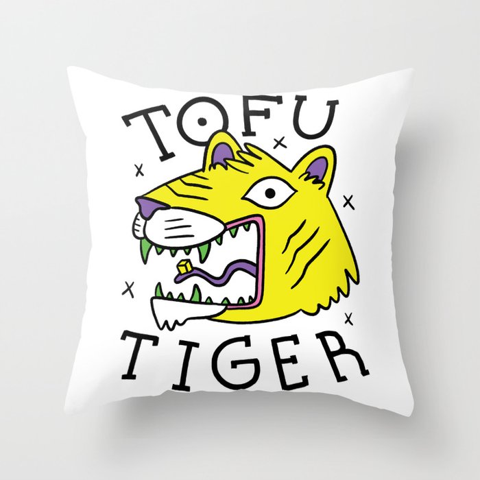 TOFU TIGER DESIGN  Throw Pillow