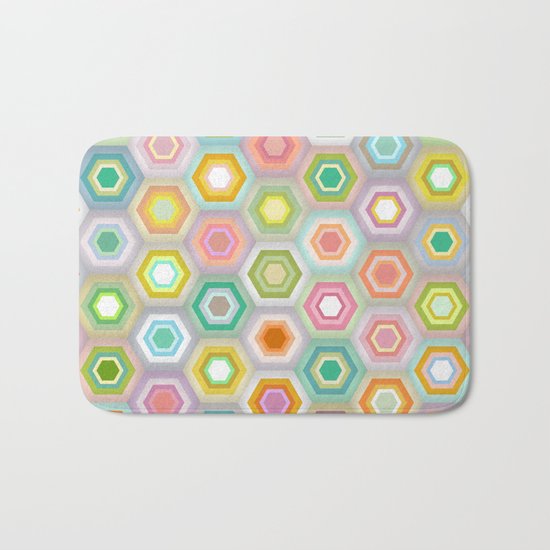 granny pastel hex Bath Mat
