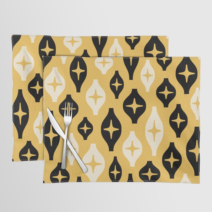 Floating Lanterns 634 Black Yellow and Cream Placemat