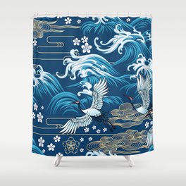 Oriental sea seamless pattern Shower Curtain