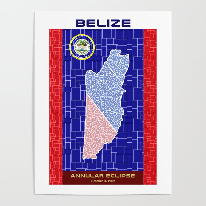 Belize Annular Eclipse 2023 Poster