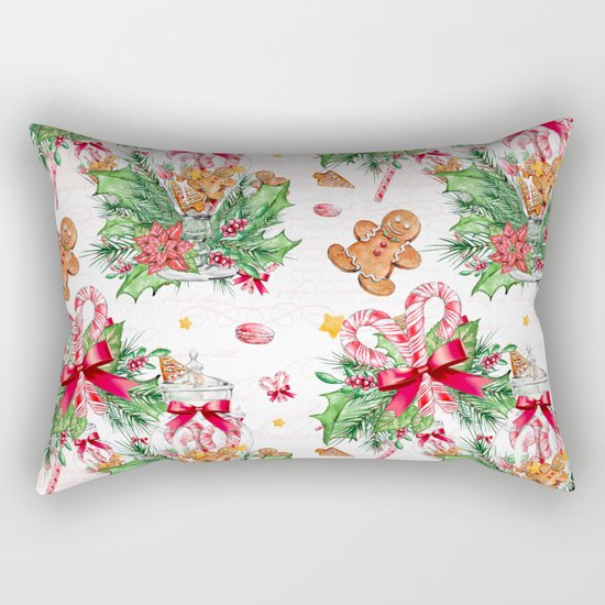 Christmas gingerbread candy cane Rectangular Pillow