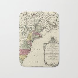Colonial America Map by Matthaus Lotter (1776) Bath Mat | Earlyamerica, America, History, Maps, Historic, Colonialamerica, Vintage, Old, Drawing, 1776 