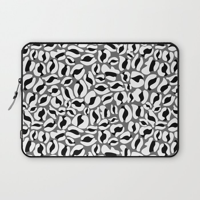 Grey leopard print snow leopard Laptop Sleeve