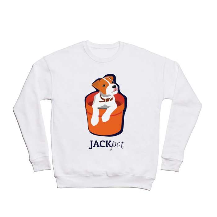 "Jackpot: Jack RussellTerrier Pop Art Puppy Crewneck Sweatshirt
