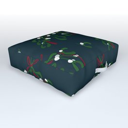 Mistletoe and red tape Outdoor Floor Cushion