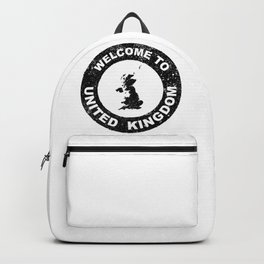 Rubber Ink Stamp Welcome To United KIngdom Backpack