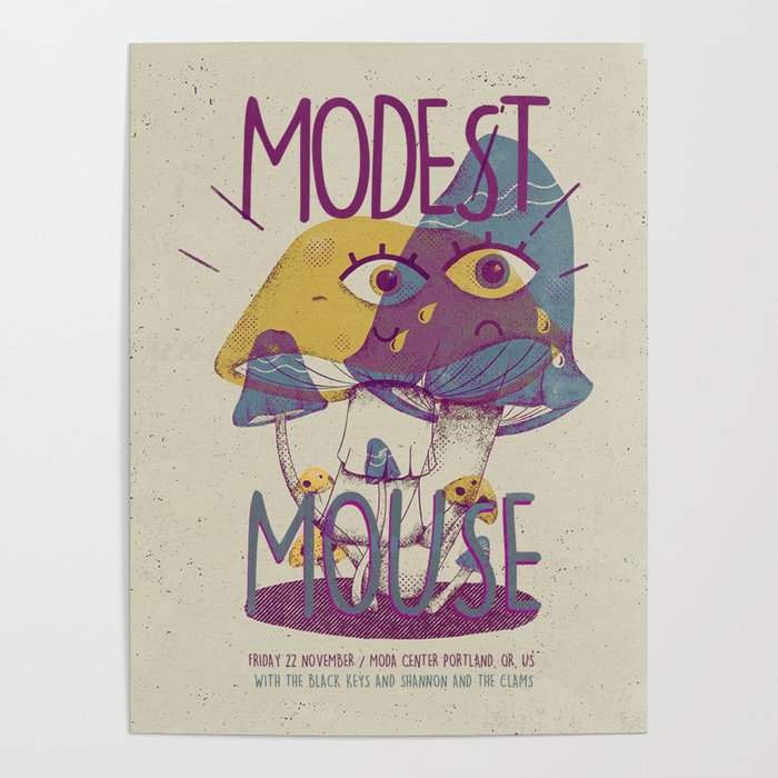Modest Mouse gig poster. Art Print. Music Poster Art Print Poster