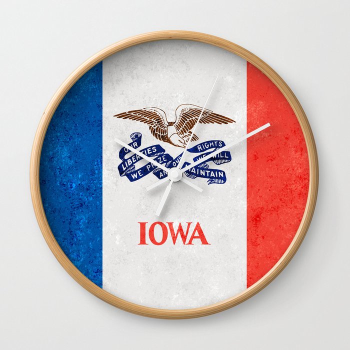 State Flag of Iowa Wall Clock