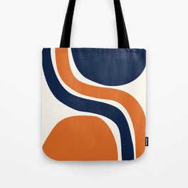 Abstract Shapes 66 in Vintage Orange and Navy Blue Tote Bag