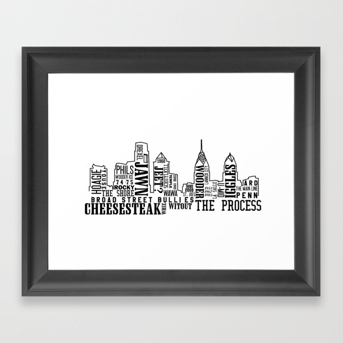 Philly Skyline Slang Framed Art Print