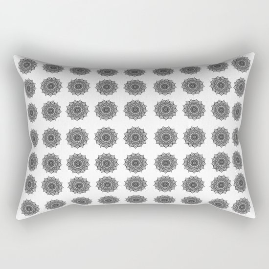 Black and White Mandala | Secret Geometry Rectangular Pillow