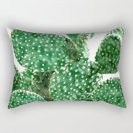 Velvet Cactus | Watercolor Botanical Plants | Minimal Boho Scandinavian Painting Rectangular Pillow