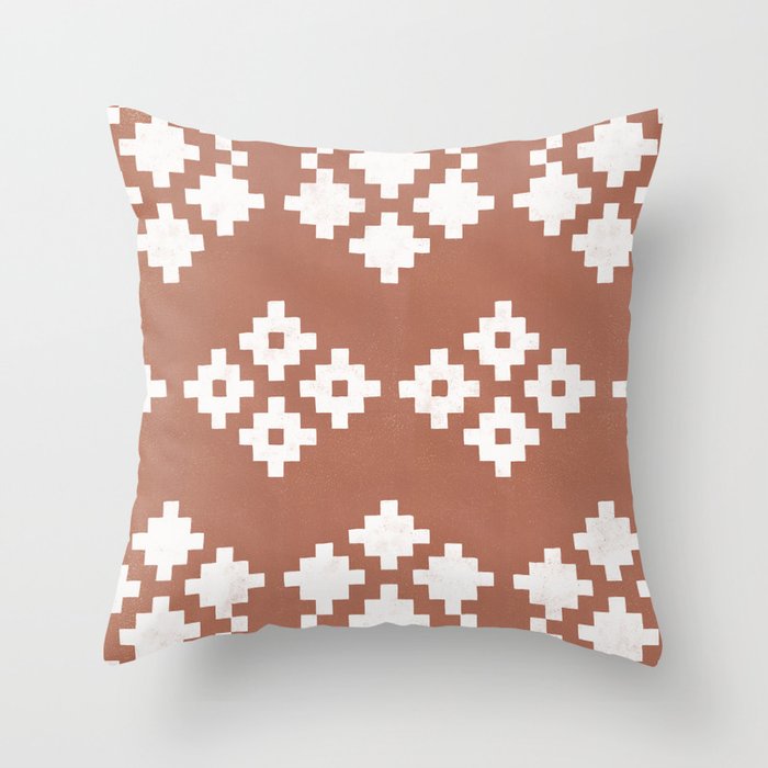 Geometric Pattern | Clay Background Throw Pillow