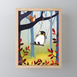 Swinging Penguin Framed Mini Art Print