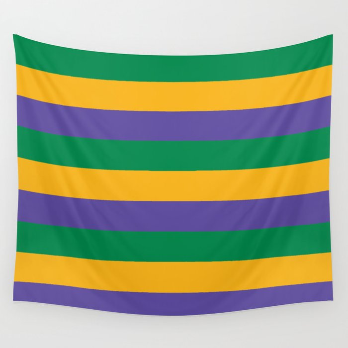 Mardi Gras Rugby Stripe Wall Tapestry