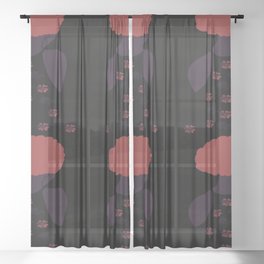 Woman At The Meadow Vintage Dark Style Pattern 39 Sheer Curtain