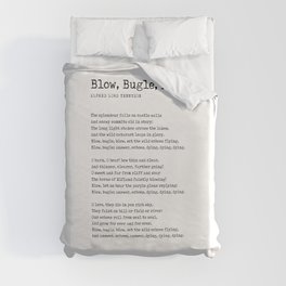 Blow, Bugle, Blow - Alfred Lord Tennyson Poem - Literature - Typewriter Print Duvet Cover