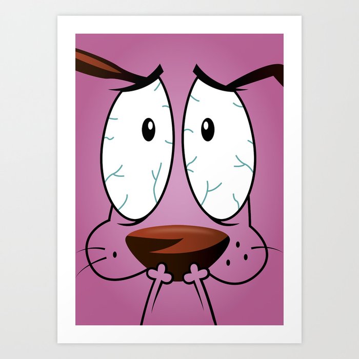 Courage The Cowardly Dog Art Print By Vicbel Society6 The offbeat adventures of courage, a cowardly dog who must overcome his own fears to heroically defend his unknowing farmer owners from all kinds of dangers, paranormal events and menaces that appear around their land. courage the cowardly dog art print by vicbel