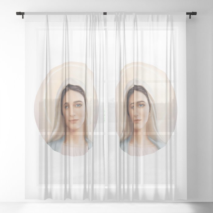 Virgin Mary, Mother of God,  Our Lady of Medjugorje Sheer Curtain