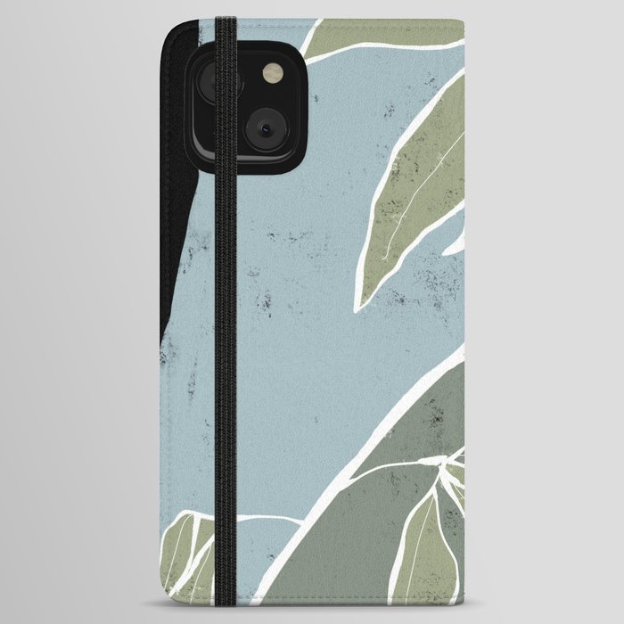 Green Leaf Art Painting  iPhone Wallet Case