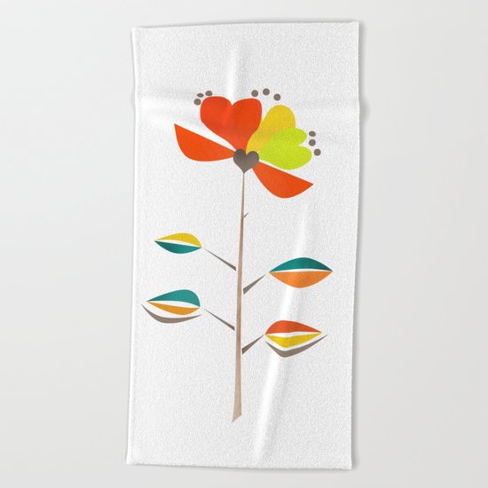 Fantasy . Flower . Beach Towel