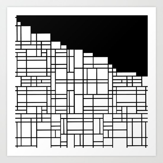 Map Black Boarder Art Print