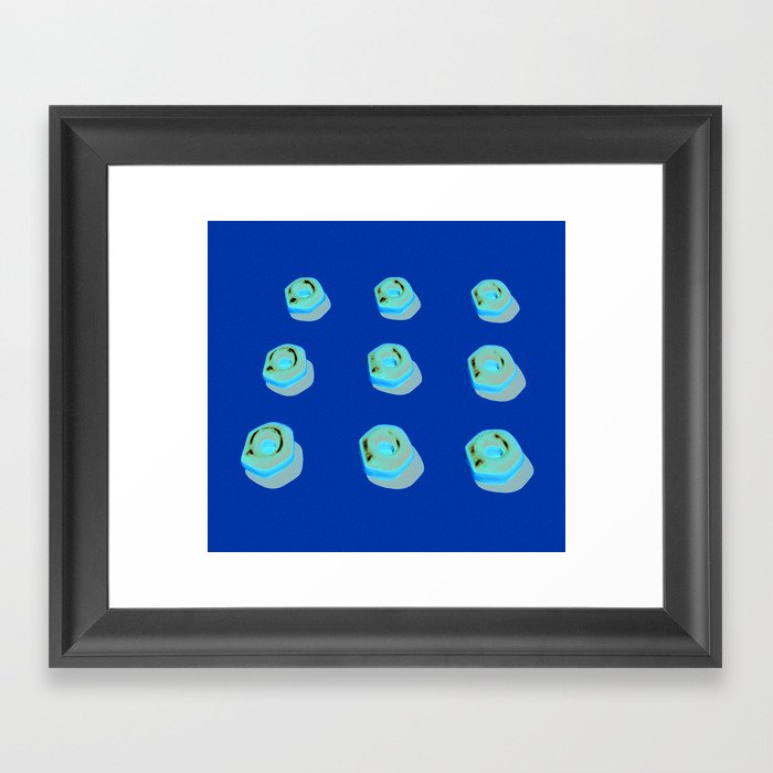 Chocolate Donuts Arranged in a Pattern Framed Art Print