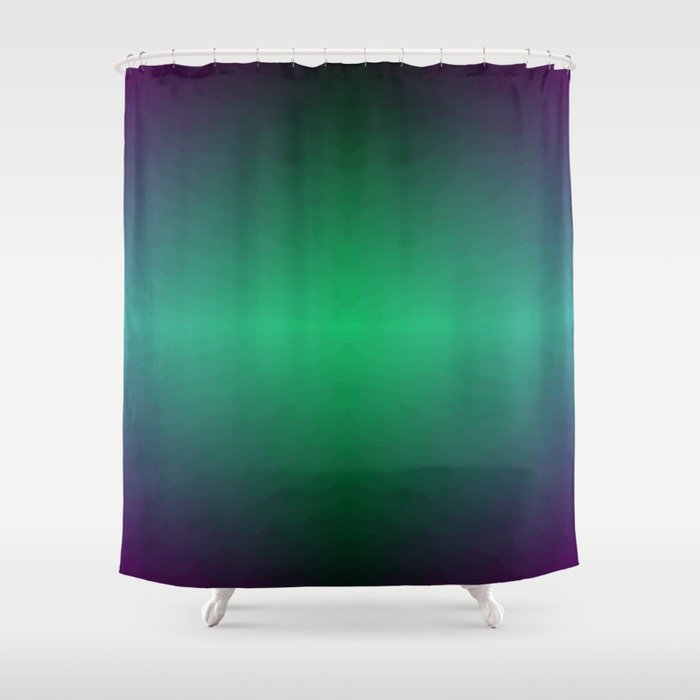 Green Blue and Purple Storm Horizon Shower Curtain