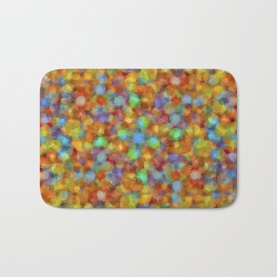 Abstract Watercolour Bubbly Pattern Bath Mat