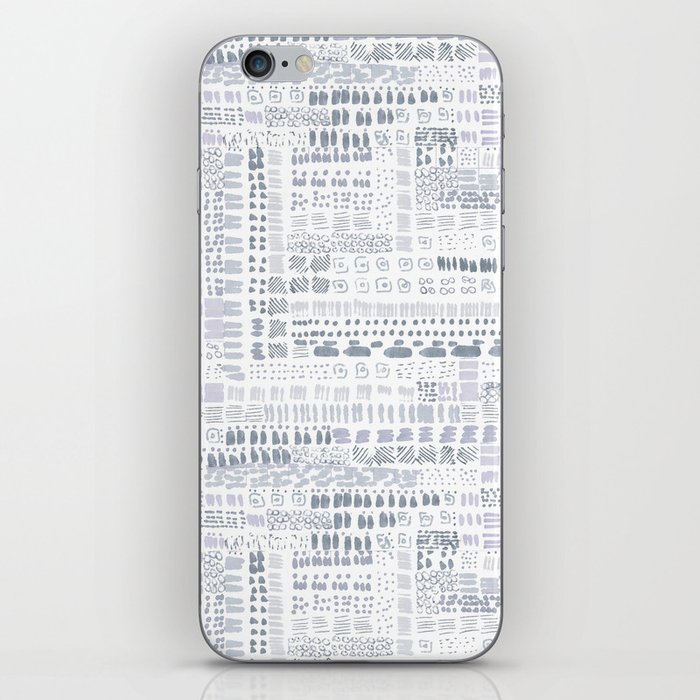 pastel lavender grey ink marks hand-drawn collection iPhone Skin
