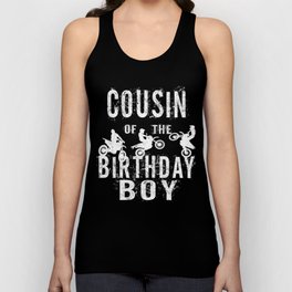 Cousin Of The Birthday Boy Dirt Bike B-day Party graphic Unisex Tank Top