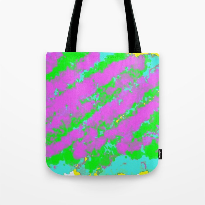 painting abstract background in purple blue green and yellow Tote Bag